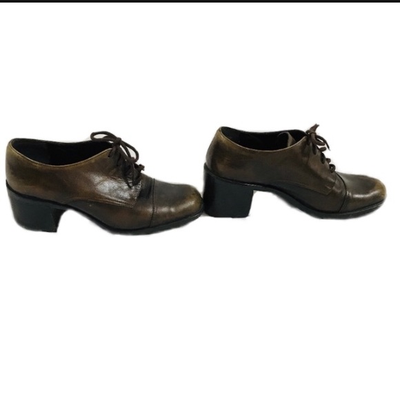 Vintage Nine West Brown Block Heels Loafers- 7.5 - Picture 4 of 8